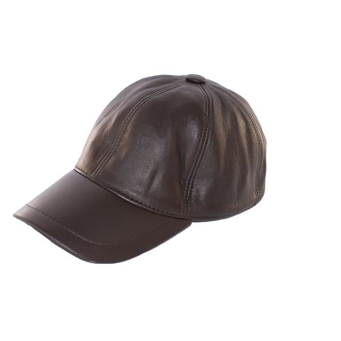 Dazoriginal Casquette de Baseball en Cuir V/éritable Casquettes Homme Cap Marron