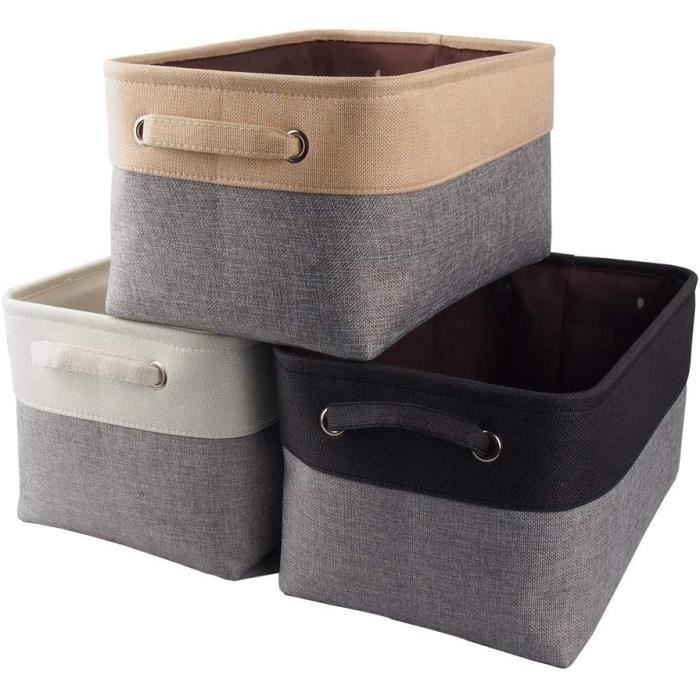 YheenLf Lot de 3 Petit panier de rangement en tissu,Boîte de rangement YheenLf Lot de 3 Petit panier de rangement en tissu,Boîte de rangement