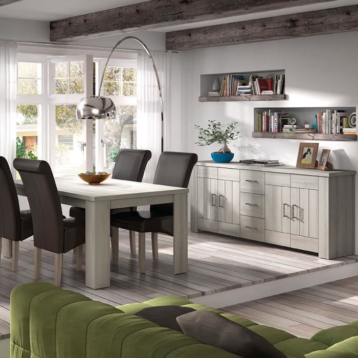 Salle à manger contemporaine couleur bois clair PAULINE Beige L 180 x P