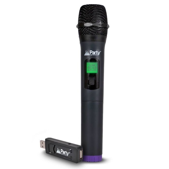 Syst&egrave;me de microphone &agrave; main sans fil avec &eacute;cran digital UHF via USB