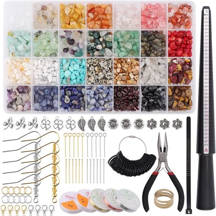 1700+ Kit Fabrication Bijoux avec Perles Cristal, Kit Fabrication