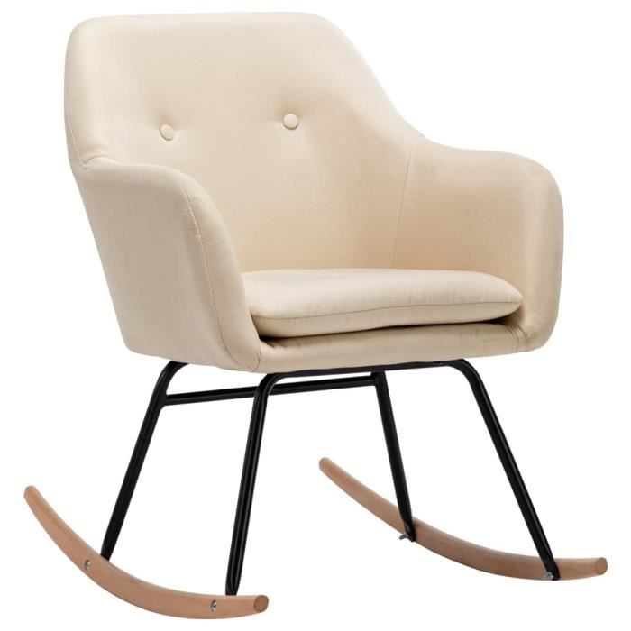 fauteuil à bascule - home - chaise à bascule crème tissu - contemporain - design - adulte