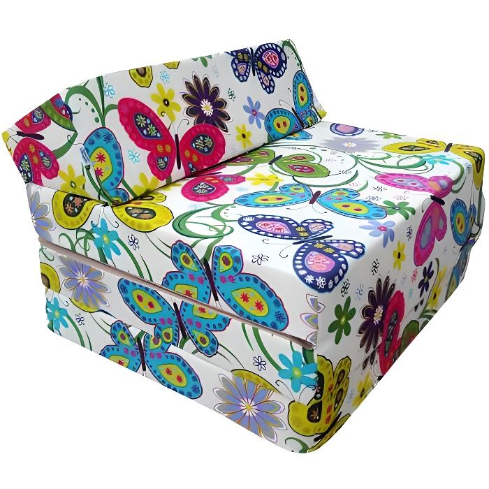Matelas futon pliable NATALIA SPZOO - lit fauteuil - 70x200cm - Mousse Polyurethane - Couleur mix
