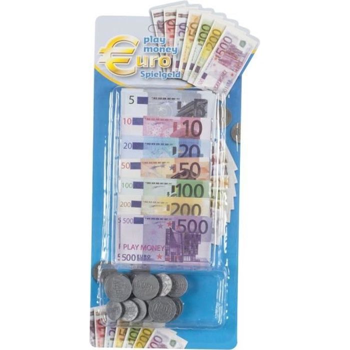Haba - Argent pour jeu de marchand - Billet euro en papier solide avec  carte de crédit pour enfant - Jeux de rôle - Apprendre les calculs - 304131  : : Jeux et Jouets