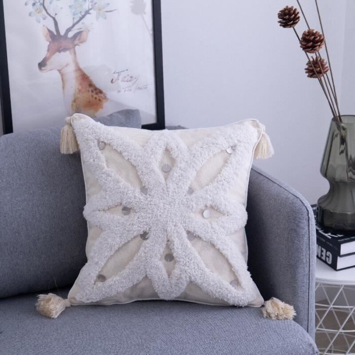Lot De 4 Housses De Coussin Noël 45x45 Cm - Lin Avec Motifs 3D (Père Noël, Renne, Bonhomme De Neige) - Déco Salon Chambre Festive