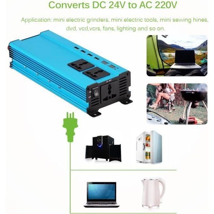 Convertisseur pur sinus 24V 220v 5000W Onduleur DC to AC Transformateur LIA21798