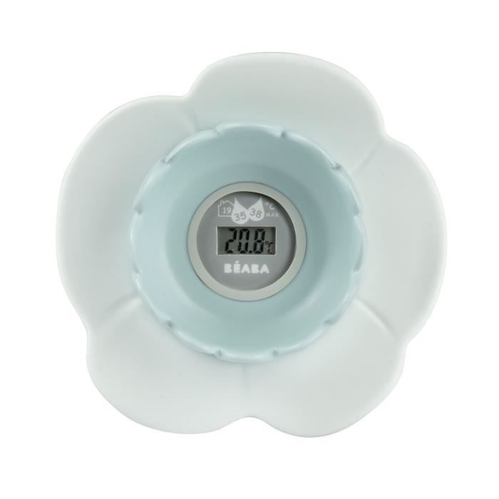 Thermomètre de bain Lotus - BÉABA - Green Blue - Multi-fonction - Forme ludique - Prise de température rapide