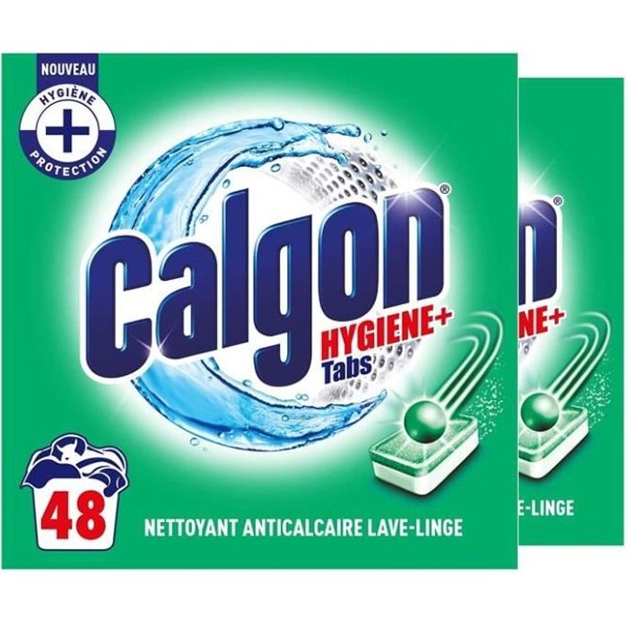 CALGON Lot de 2 Gels Hygiène Plus Anticalcaire Nettoyant pour Lave-linge -  750 ml : : Epicerie