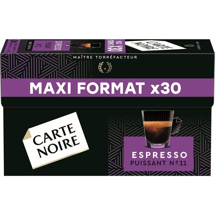 CARTE NOIRE - Espresso Puissant N°11 Café Compatibles Nespresso - boite de 30 capsules - 159 g