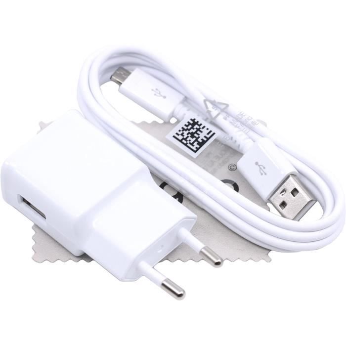 Chargeur Pour Samsung 2A Usb + Câble De Données Pour Samsung Galaxy S7 Edge (G935F) Avec Mungoo