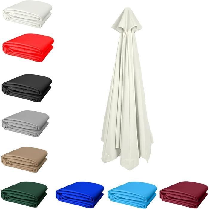 Housse De Rechange Pour Parasol Extérieur 8 Baleines - Tissu Imperméable Anti-UV Polyester Résistant, Diamètres 200-300 Cm, Renouveler Votre Ombrage Facilement