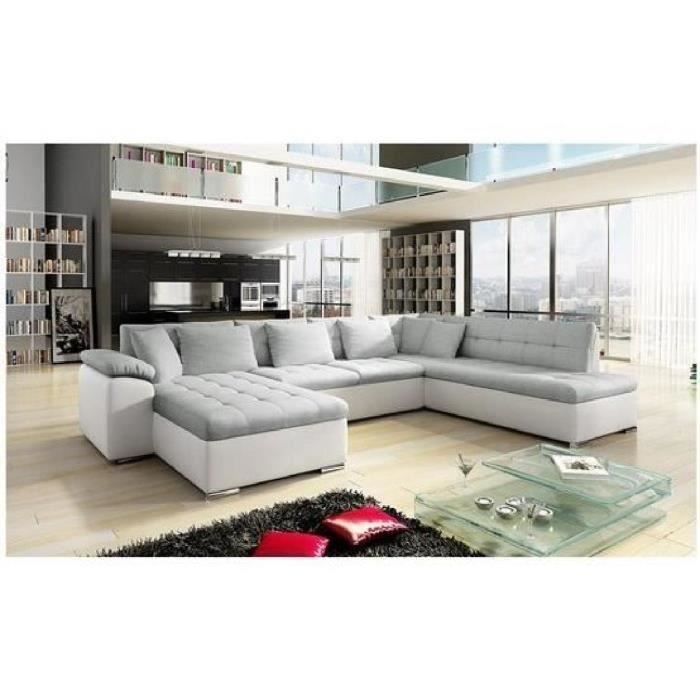 Canapé Angle U Alta 3 Gris Clair Blanc Angle Gauche Achat