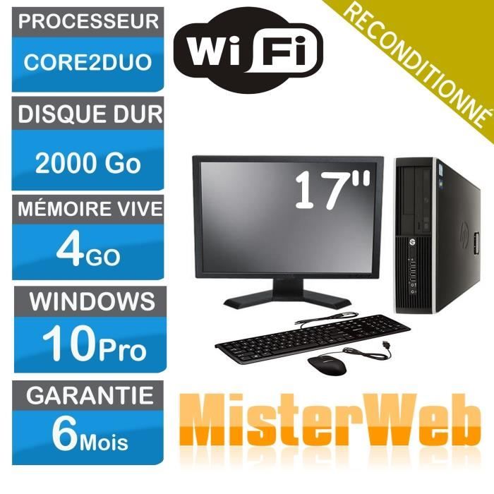 Ordinateur de Bureau complet core2duo 2000 Go HDD 4 Go Ram Win10 écran 17 WIFI EN VRAC selon modèle disponible. DELL HP LENOVO - Dell