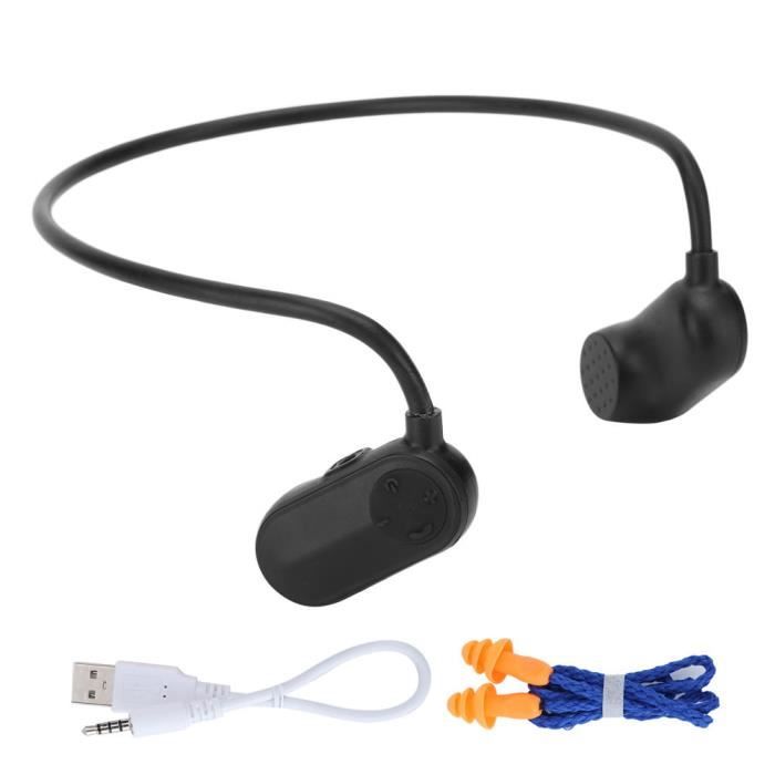 Écouteur à conduction osseuse DUOKON V31 - Lecteur MP3 étanche IPX8 8 Go - Noir