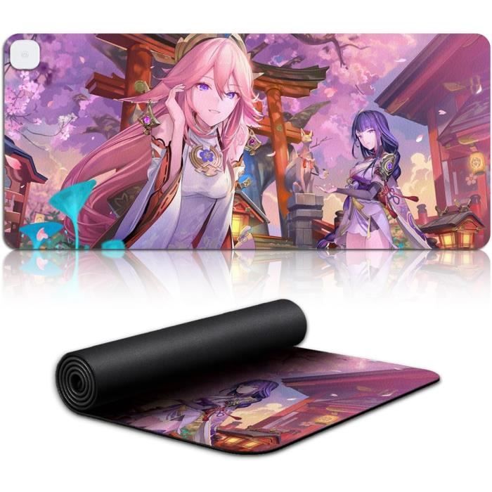 Znosng Genshin Impact Tapis de souris carré avec base antidérapante