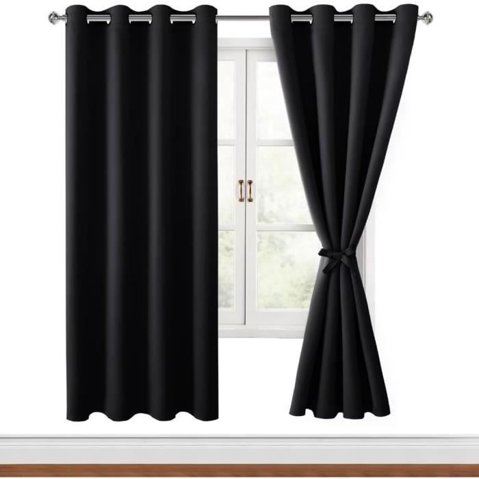 Lot De 2 Rideaux Occultants En Velours Doux Et Opaques Avec Œillets Pour Chambre À Coucher, 140