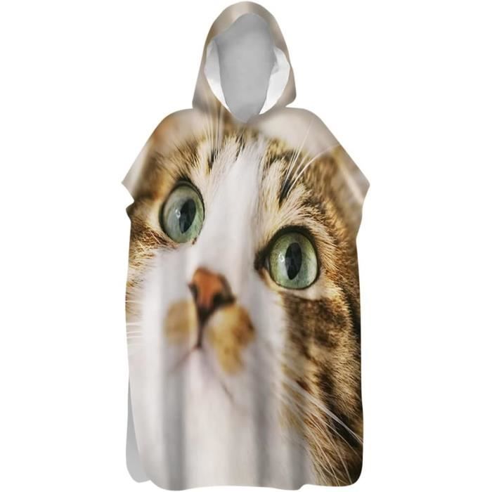 Surf Poncho Handtuch Mit Tierdruck - Mikrofaser Badeponcho Mit Kapuze