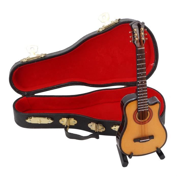 Mini guitare électrique en bois, modèle miniature, instrument de musique, décoration, cadeau pour chambre à coucher, salon, 10~24 15 Mini guitare électrique en bois, modèle miniature, instrument de musique, décoration, cadeau pour chambre à coucher, salon, 10~24 15