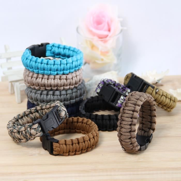 Bracelet Paracord De Survie BDM – Bleu – Nylon Résistant, Fermoir Élastique – Accessoire Tendance Pour Camping, Randonnée, Chasse – Cadeau Original