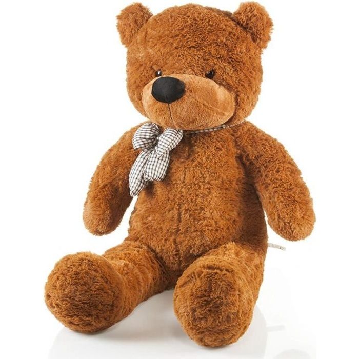 Ours en peluche géant XXL doudou ours 120 cm Grand Ours en peluche ours en  peluche avec nœud – Original feluna marron foncé 1024 - Cdiscount Jeux -  Jouets