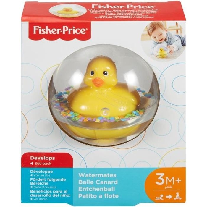 Jouet de bain - Fisher-Price - FP Balle d'eau canard jaune - Dès 6 mois - Stimule la curiosité de l'enfant