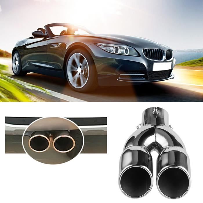 Paire D'embouts D'échappement Quad Noir 4" - Entrée 2.5" Décalée - Double Paroi Inox - Pour Soudure