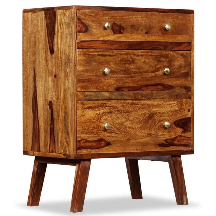 armoire de bureau - bao armoire latérale bois de sesham massif 60 x 35 x 76 cm - 7393155195015