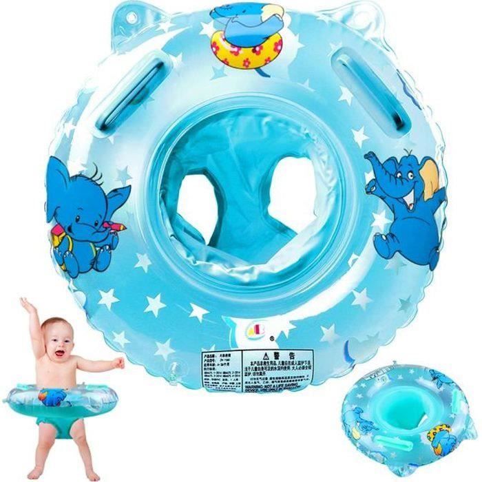 Pekelin – Bouée Bébé 3-36 Mois – PVC Doux, Ceinture De Sécurité, Airbags De Protection, Pompe Incluse – Rose/bleu