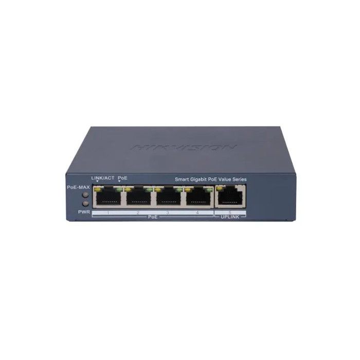Switch PoE Ztyuav A 6 Porte Gigabit (4 PoE+ 75W, 1 Uplink, 1 SFP) - Non Gestito, Modalità VLAN, Protezione Fulmini 6KV, Metallo