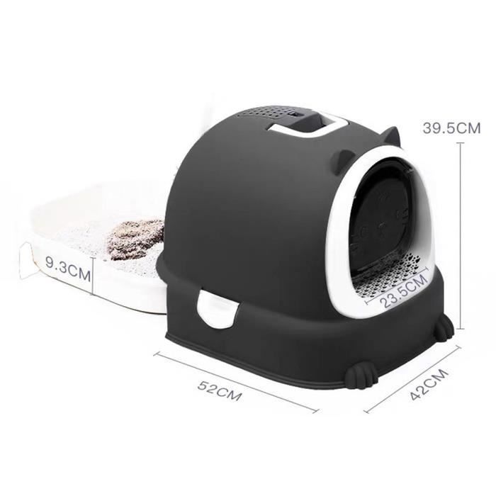 Litiere Pour Chat Petit Bac A Litiere Ouvert Sans Odeur Sans Residu Offre Aux Chats Beaucoup D Espace Noir Cdiscount Animalerie