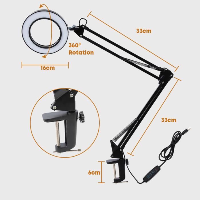 Lampe loupe grossissante Manivelle grossissant gl ass light Lampe de