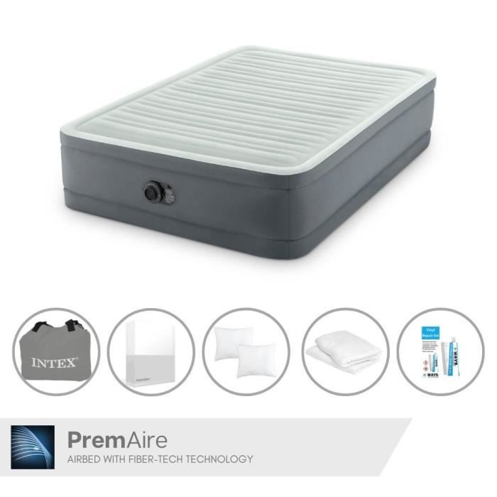 Intex Lit Gonflable électrique 2 Personnes Foam Top Bed Fiber-Tech Intex Lit Gonflable électrique 2 Personnes Foam Top Bed Fiber-Tech