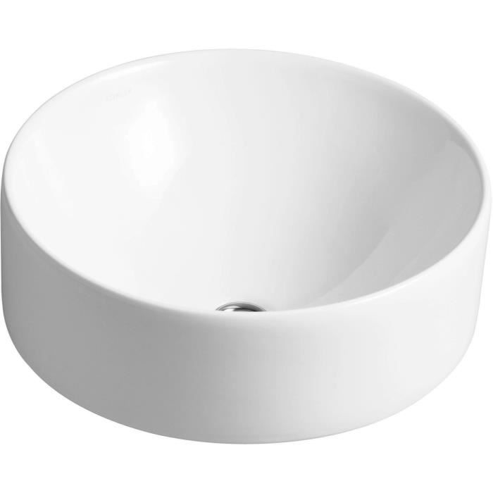 Vasque à poser ronde - JACOB DELAFON - Vox - 42 x 42 cm - Céramique - Durable - Finition blanc brillant