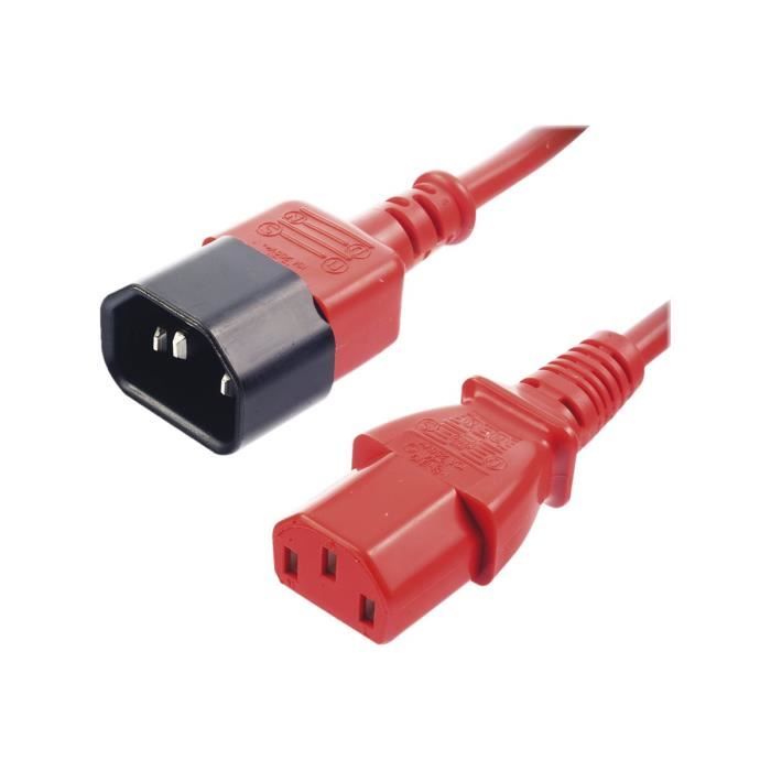 Lindy Rallonge de câble d'alimentation IEC 60320 C13 pour IEC 60320 C14 50 cm moulé rouge