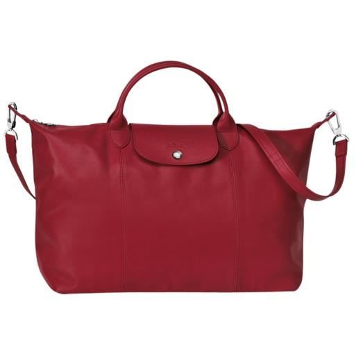 Sac A Main Longchamp Le Pliage Cuir Rouge Achat Vente Sac A Main Longchamp Le Pl Cdiscount