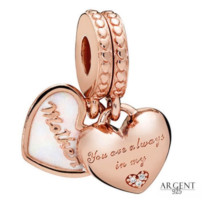 charm pandora coeur or rose charm pandora coeur or rose