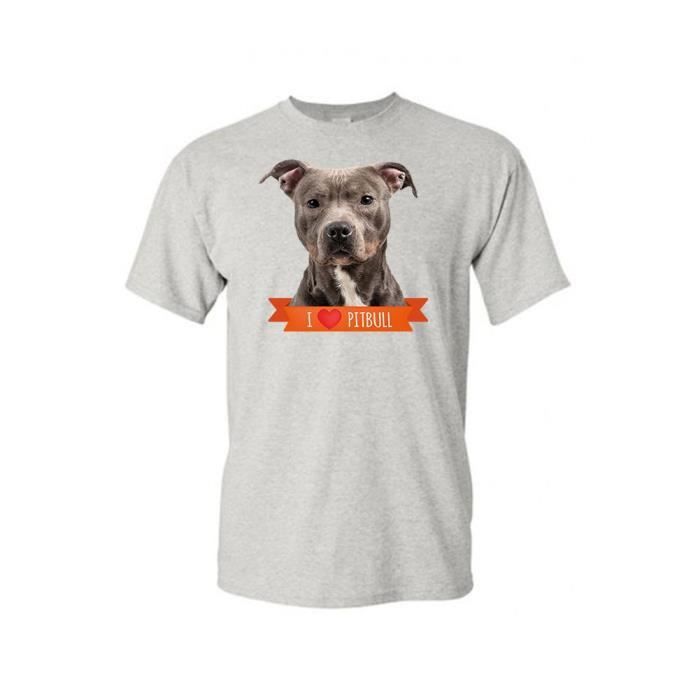 T Shirt Col Rond Enfant I Love Pitbull Blanc 9 11 Ans Blanc Achat Vente T Shirt Cdiscount
