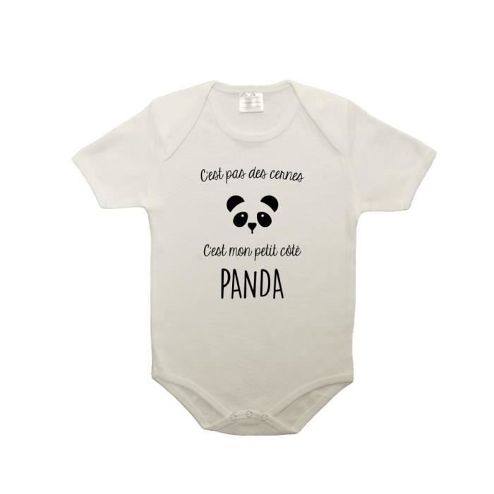 Body Bebe 100 Coton Cernes Petit Cote Panda Blanc 0 3 Mois Blanc Cdiscount Pret A Porter