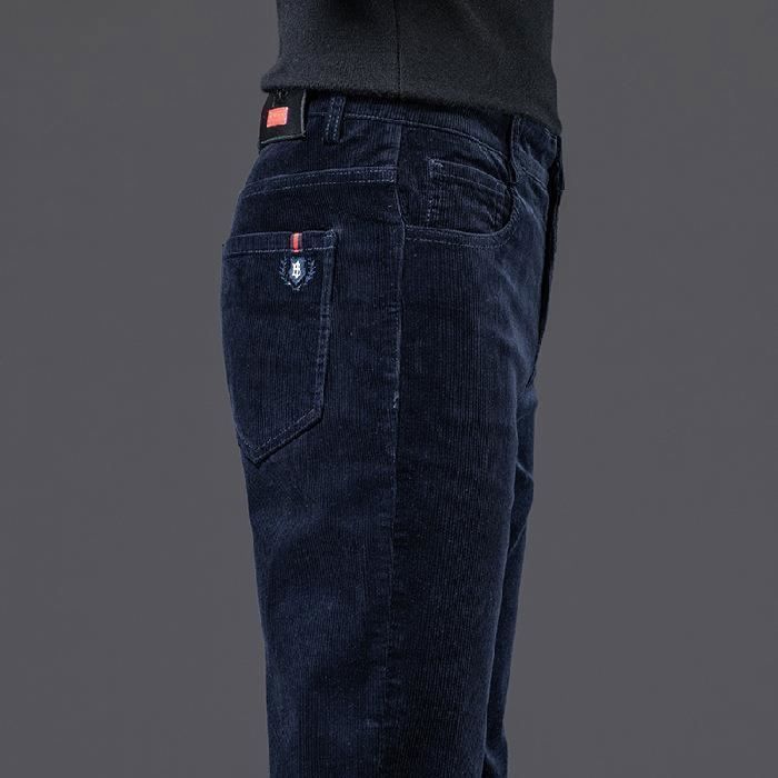 Pantalon chino velours côtelé bleu marine