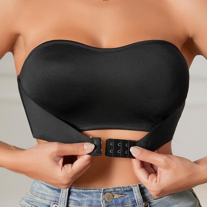 Soutien-gorge bandeau VITATA Noir Sans bretelles Sans