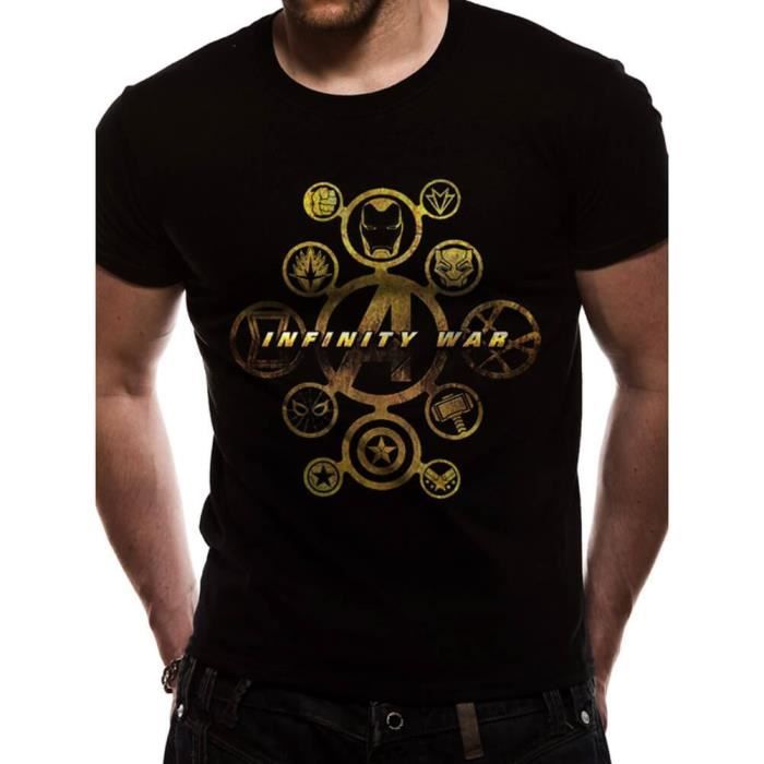 Marvel Homme caractères & Logos T-Shirt Noir 