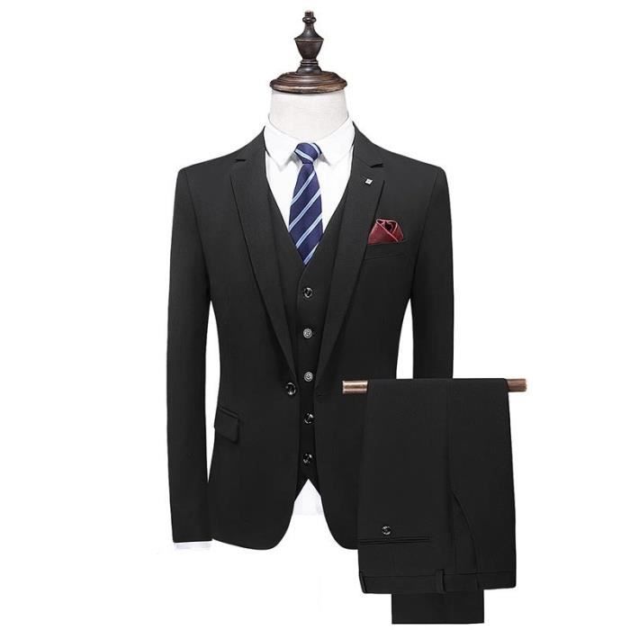 Costume Homme Mariage 3 Pi ces Slim Fit Couleur Unie Vetement