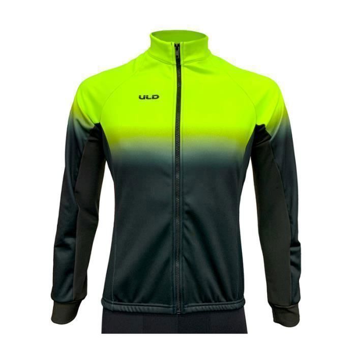 Veste cycliste polaire homme Castelli Sublime jaune fluo, noir taille
