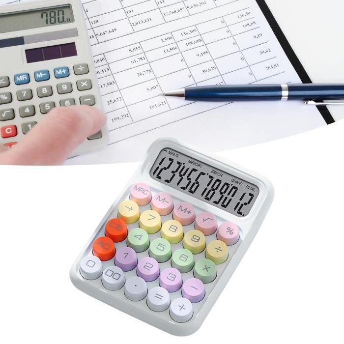 Calculatrice Clavier Mécanique Colorée - Calculatrice Électronique Multifonction Pour École Et Bureau (Lilas Violet)