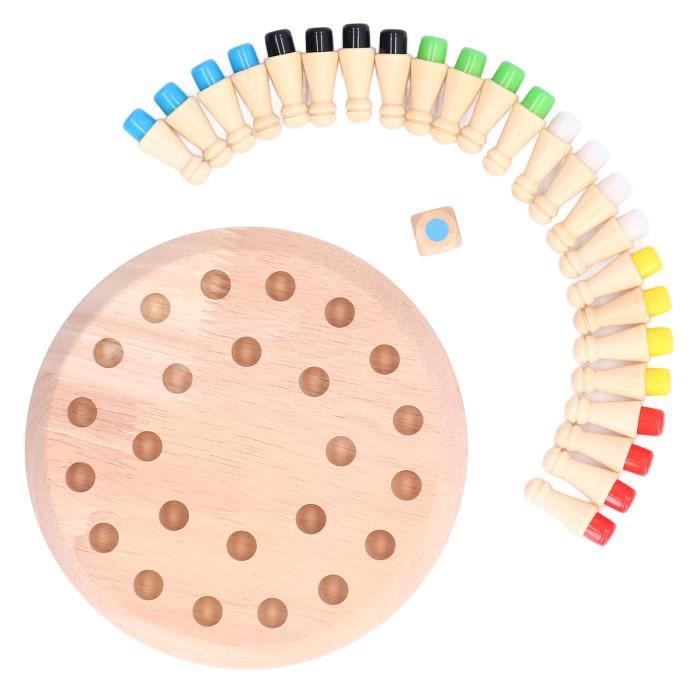 Jeu d'Échecs en Bois Allumette, Parfait Cadeau Bloc Conseil Éducation Précoce Drôle Matching Jeux d'Échecs pour Jouer Tous les Jours