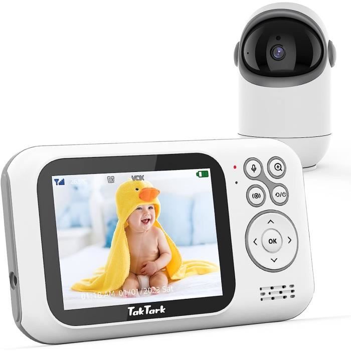 TakTark Babyphone Caméra, 3.2'' Babyphone Vidéo, Baby Phone 300° Pan-Tilt  Camera Bebe Surveillance de avec Communication Bidirection - Cdiscount  Puériculture & Eveil bébé