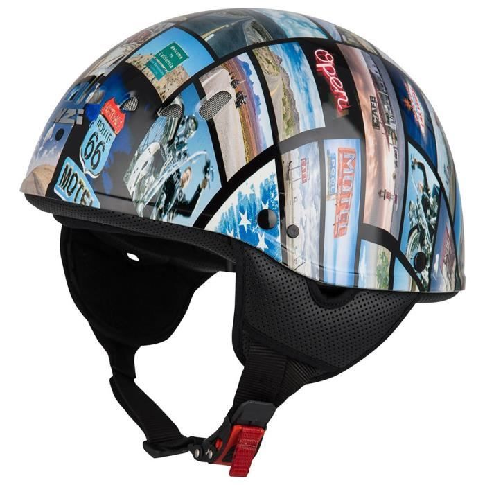 Casque Ouvert Trottinette électrique – Style Vintage, Visière, Coque ABS, Certifié 3C, Adulte