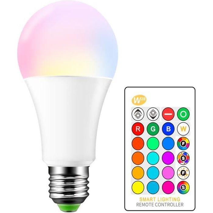 Ampoule led rvb + blanc avec télécommande - Lux et Déco, Ampoule led e27