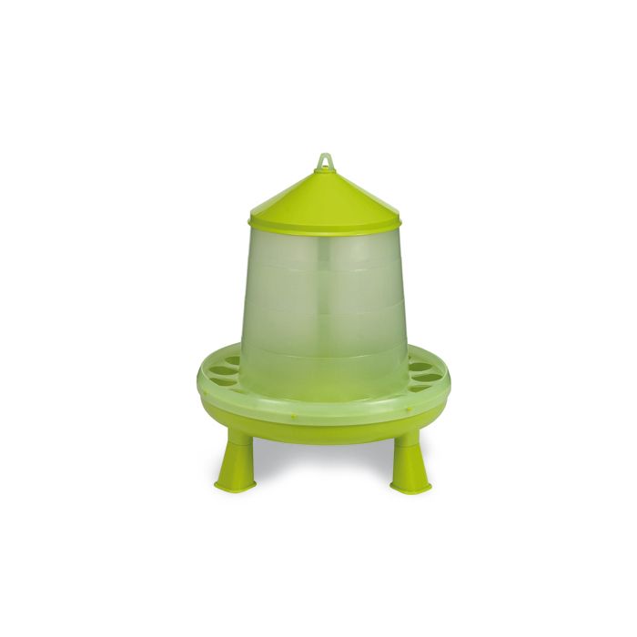 Comparer les prix de Mangeoire Volailles En Plastique Gamme Eco 8kg Avec Pieds Verte - Gaun