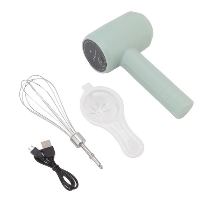 Mousseur à lait à main, Fouet électrique à main avec USB rechargeable à 3 vitesses, Batteur à œufs - Blanc - Electroménager